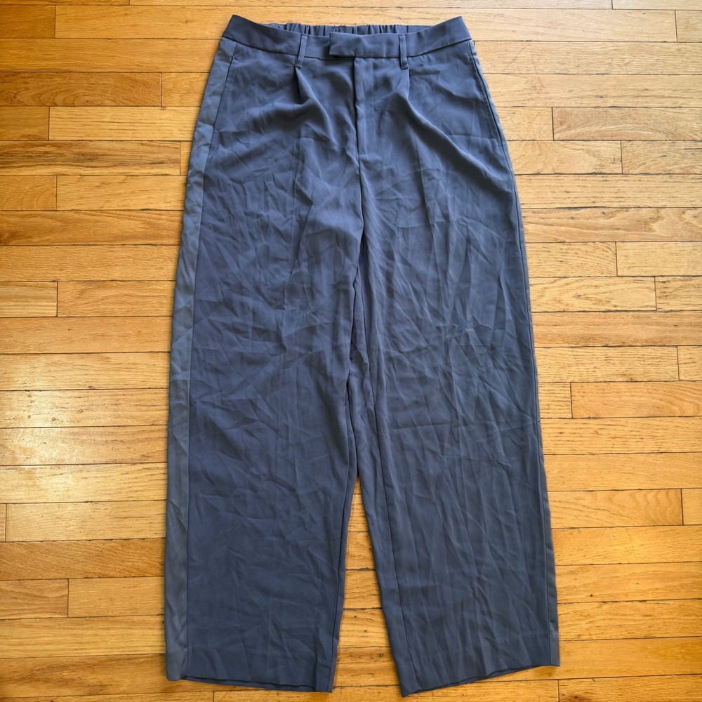 A New Day Womens Blue Gray Wide Leg High Rise Dress Pants Trousers Size 8